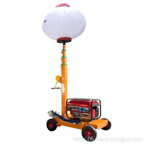 Durable Trolley Style 1000W Light Tower with Generator and Balloon Light on Sale